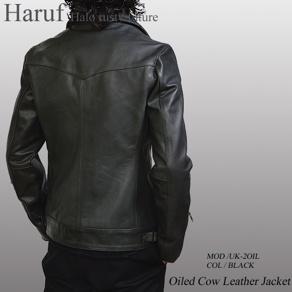 2WAY vintage stand collar leather jacket