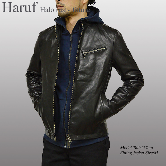 Haruf革ジャケットMサイズ肩幅43総丈61 - レザージャケット
