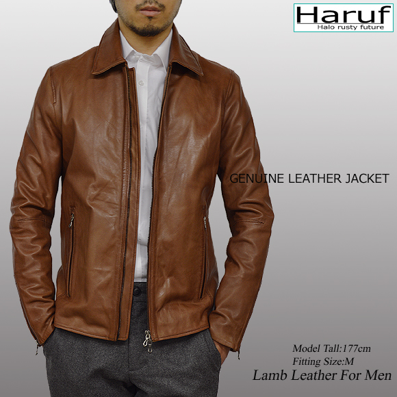 カラーブラックharuf leather ハルフ襟付きシングルライダース　サイズ L L